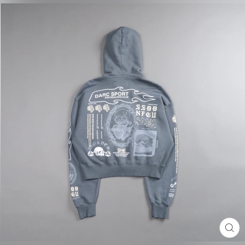 Darc Sport 🐺MEMENTO MORI 2024 "SAGE" (CROPPED) ZIP HOODIE IN GREEK STONE SMALL - Picture 2 of 14